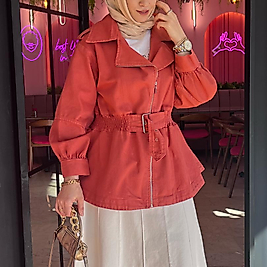 Rose Denim ceket (kiremit)