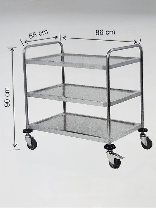 Servis Arabası 3 Katlı İnox 304 Kalite