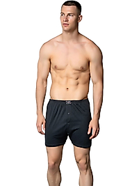 Sedef Yıldızı 1094 Erkek Penye Düz Renk Boxer Füme