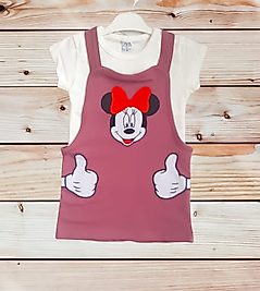 2-7 Yaş  Mickey Nakışlı Kız Çocuk Jile Pembe