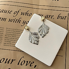 Gold&Silver Yaprak Küpe