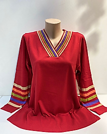 V YAKA ÇİZGİLİ TRİKO BLUZ