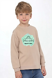 Erkek Çocuk "Mescid-i Aksa" Baskılı Pamuklu Sweat