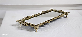 Pirinç Ayna Dikdörtgen Tepsi 41x18cm.