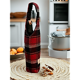 Şişe Çantası Ekose