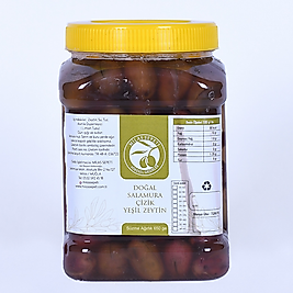 MİLAS YÖRESİ DOĞAL SALAMURA ÇİZİK YEŞİL ZEYTİN 650GR