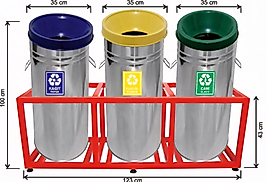 ÜÇLÜ GERİ DÖNÜŞÜM SETİ PASLANMAZ ( KDV DAHİL )