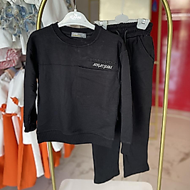 Heighetjeans baskılı siyah takım