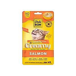 Delibon Creamy Somon Balıklı Sıvı Kedi Ödül Maması (5 x 15 g)