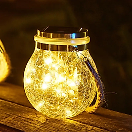 Solar Güneş Enerjili Asmalı Kristal Küre Dekoratif Ağaç Balkon Bahçe Süsleme Işık