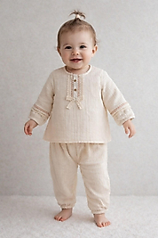 Unisex Bebek 6-36 Ay Krem Fitilli 2’li Takım