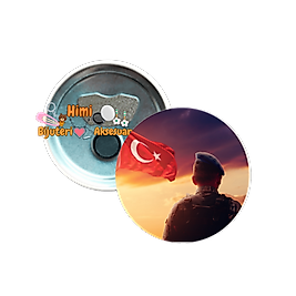 Asker Metal Resimli İğneli Buton Rozet Magnet Anahtarlık Açacak Çanta Rozetleri M6