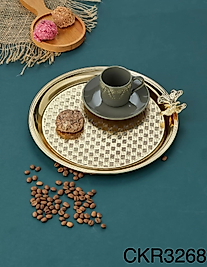COOKER GÜMÜŞ YUVARLAK METAL SUNUM TEPSİSİ 25 cm