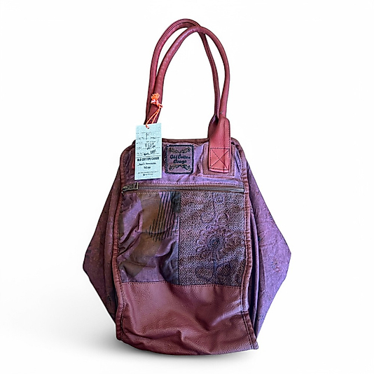 Old Cotton Kaliteli Organik Vintage Büyük Desenli Kadın Omuz Çantası Sancarlos bag 8145 XL