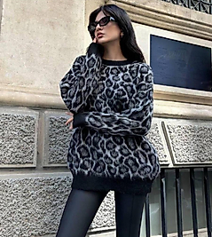 Leopar Desen Triko