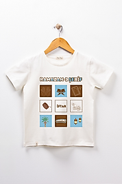 Kız Çocuk Kısa Kollu Bisiklet Yaka "Ramazan- ı Şerif" Baskılı Tişört Mevsimlik Pamuklu