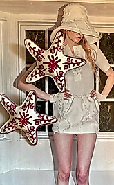 Nakışlı Deniz Yıldızı Özel Tasarım Küpe