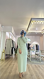 Hâbel Etek Hırka Takım Yeşil