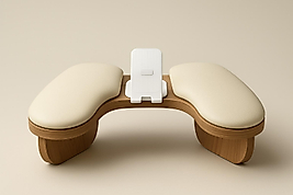 Senail Bej ve Ahşap Profesyonel Manikür Kol Dayama Sehpası | Lüks Dizayn | Senail Üretimi | Kaliteli Ahşap ve Deri