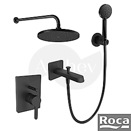 Roca Carelia Ankastre Banyo Batarya Seti - Mat Siyah / Batarya İç Set Sıva Altı Grubu Dahil A5D358ANBK
