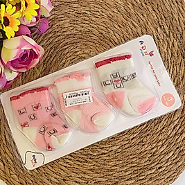 Pembe LOVE Cross Çorap Seti (3'lü)