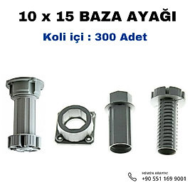 Plastik 10 x 15 Baza Ayak Koli 300 Adet