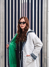 Kapitone Kot Parçalı Beyaz Kap