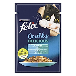 Felix Çifte Lezzet Somon & Sardalya Kedi Yaş Mama 85 Gr