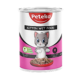 Peteko Chunk In Jelly Tavuklu Yavru Kedi Maması Konserve 400G (1 Adet)