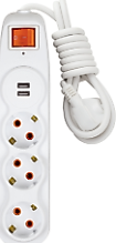 Nilson Anahtarlı 3'lü Akım Korumalı USB Şarjlı Grup Priz