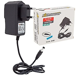 Powermaster PM-8118 12 Volt - 1 Amper 5.5*2.5 Mm Uçlu Plastik Kasa Priz Tipi Adaptör
