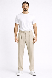 Baggy kumaş pantolon Bej