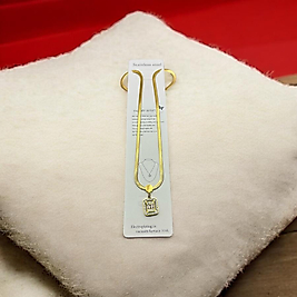 Çelik kolye italyan zincir taşlı gold renk 45 cm