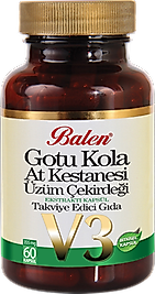 Balen Gotu Kola-At Kestanesi-Üzüm Çekirdeği Ekstraktı 355 Mg 60 Kapsül