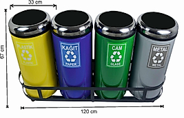 Geri Dönüşümlü Boyalı Çöp Kovası 180 LT ( KDV DAHİL )