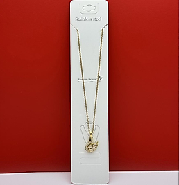 Kuğu figürlü çelik kolye gold