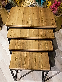 MERCAN MOBİLYA VE AKSESUAR, TEKERLEKLİ C SEHPA , AHŞAP - SİYAH ,DÖRTLÜ ,ZİGON SEHPA ,SERVİS SEHPASI , YAN SEHPA