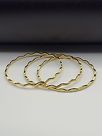 Üçlü Ajda Zigzag Bileklik 65 mm Gold