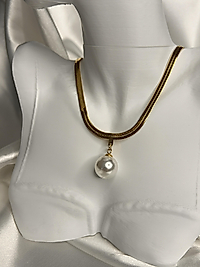 Pearl Drop Model Çelik Kolye