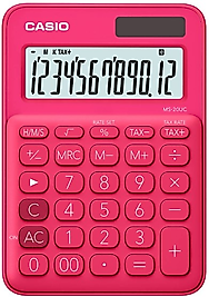 CASIO HESAP MAKİNESİ MASAÜSTÜ MS-20UC-RD 12 HANE Kırmızı