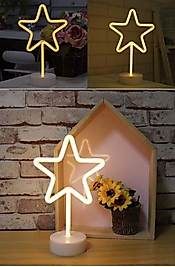 Sarı Yıldız Model Neon Dekoratif Masa ve Gece Lambası
