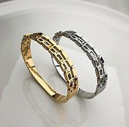 Taşlı Gold Çelik Kelepçe