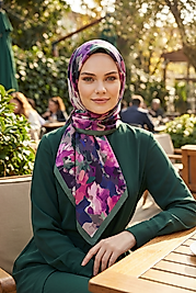 Spring Eşarp Kamufulaj Pastel Desen