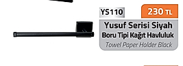 Boru Tipi Kağıt Havluluk Siyah %100 Paslanmaz