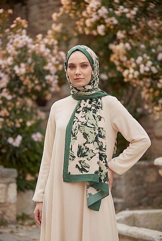 Spring Çiçekli Desenli Şal