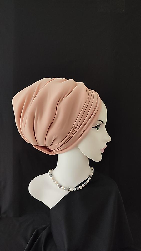 Drapeli dolgulu bone [şeftali rengı]