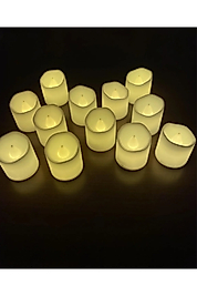Ledli Mum Tealight Işıklı Dumansız Alevli Sarı Led Mum Pilli 6 Adet Pil Dahil