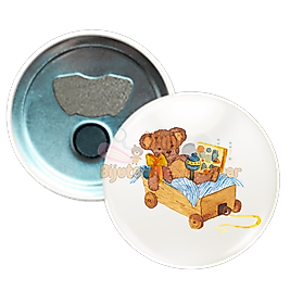 Kız Erkek Çocuk Baby Shower Metal Resimli İğneli Buton Rozet Magnet Anahtarlık Açacak Çanta Rozetleri M32