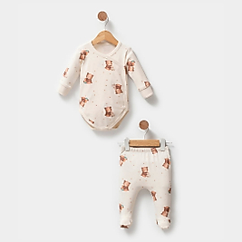 Erkek Bebek 0-18 Ay Ayıcık Kruvaze Takım