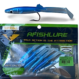 Afishlure 3 gr 6 cm Silikon Yem 6 adet (Mavi Beyaz)